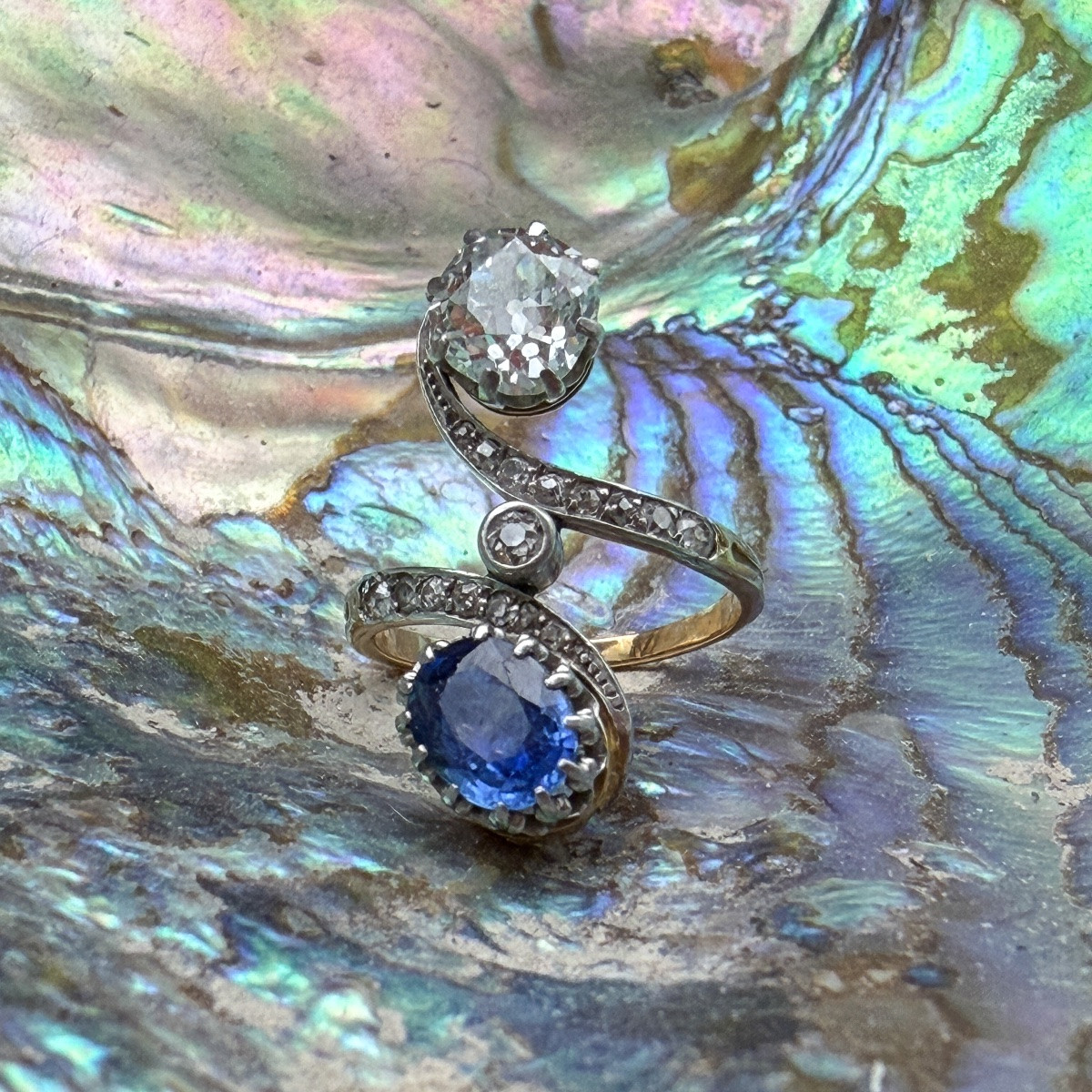 “toi Et Moi” Sapphire And Diamond Ring – Belle époque Period, Circa 1900 “toi Et Moi” Ring-photo-2