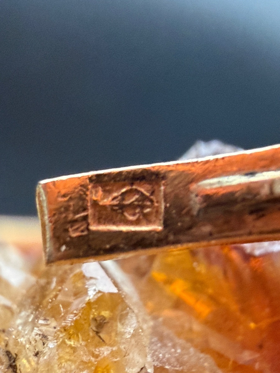 Bracelet jonc en or, saphirs naturels, perles fines et diamants – travail belge, époque Nap lll-photo-1