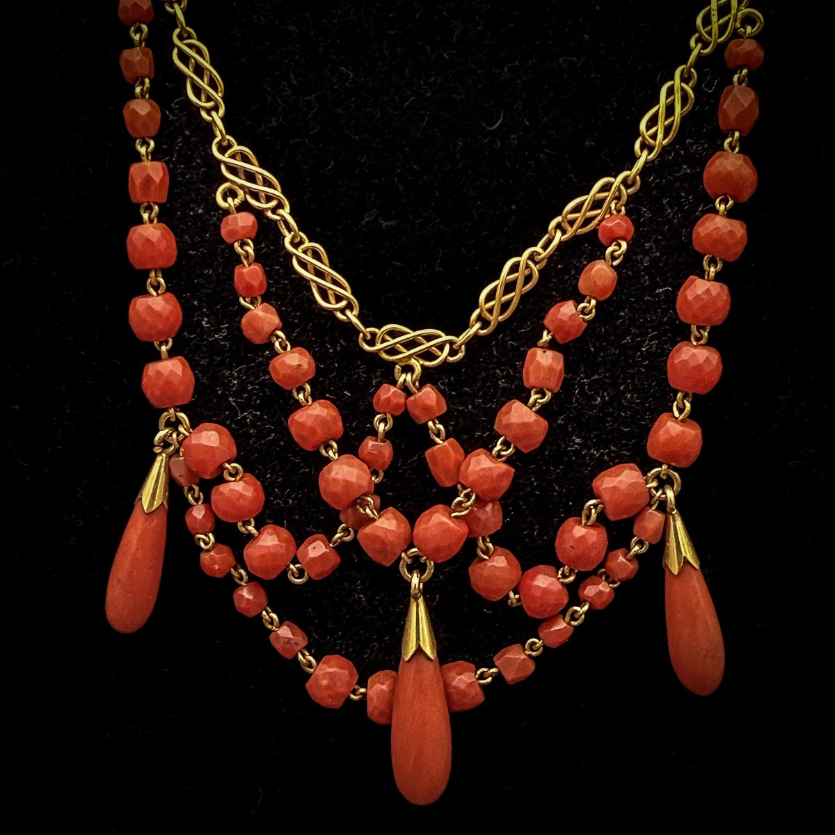 Napoleon III Necklace In 18-carat Gold And Red Coral – France, Circa 1860  -photo-4