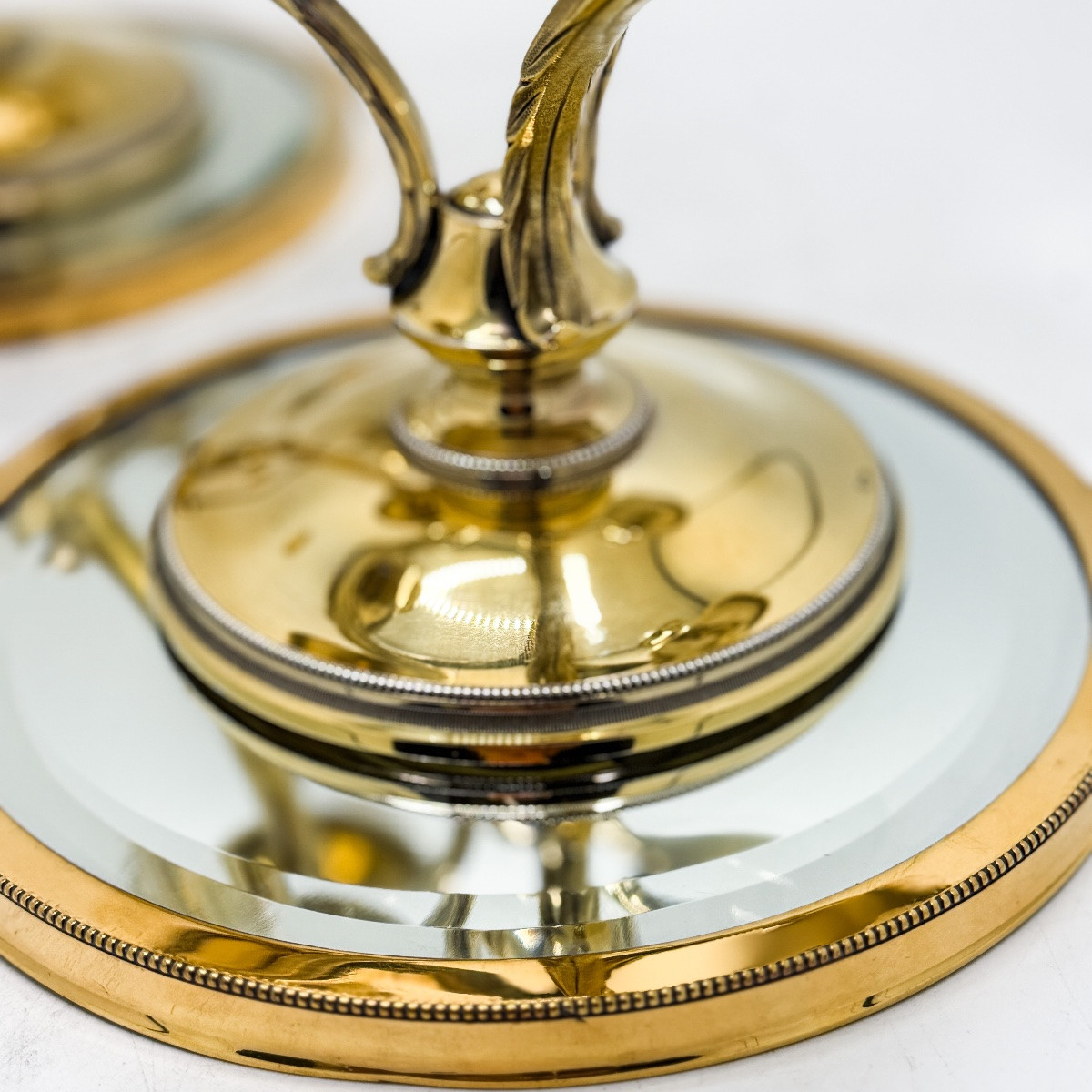 1. Title Wolfers, Silversmith – Pair Of Three-arm Vermeil Candelabra, “perle” Model, On Silver -photo-6