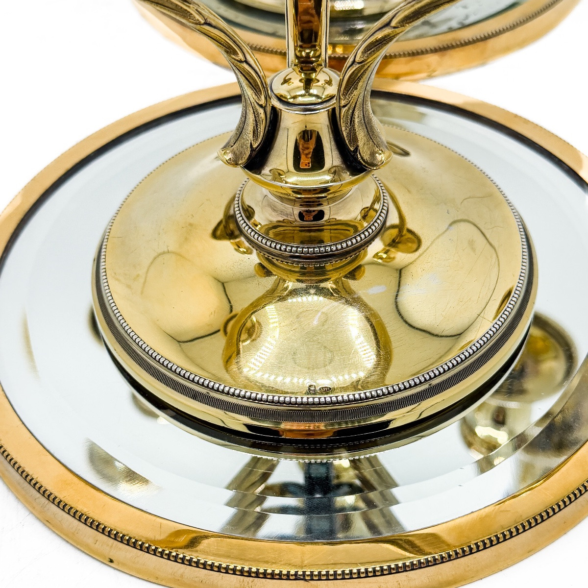 1. Title Wolfers, Silversmith – Pair Of Three-arm Vermeil Candelabra, “perle” Model, On Silver -photo-8