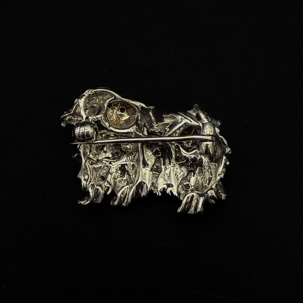  ⸻ Figurative “king Charles” Brooch In White Gold And Diamonds – 1970s Work -photo-3