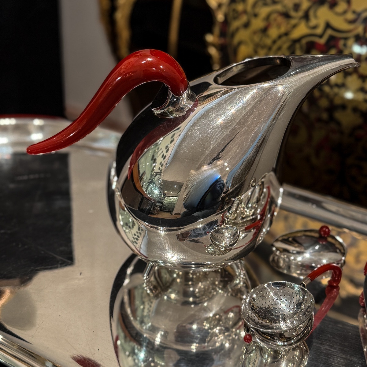 Pomellato – Tea Service In Solid Silver 925/1000, Italy, 1985  -photo-2