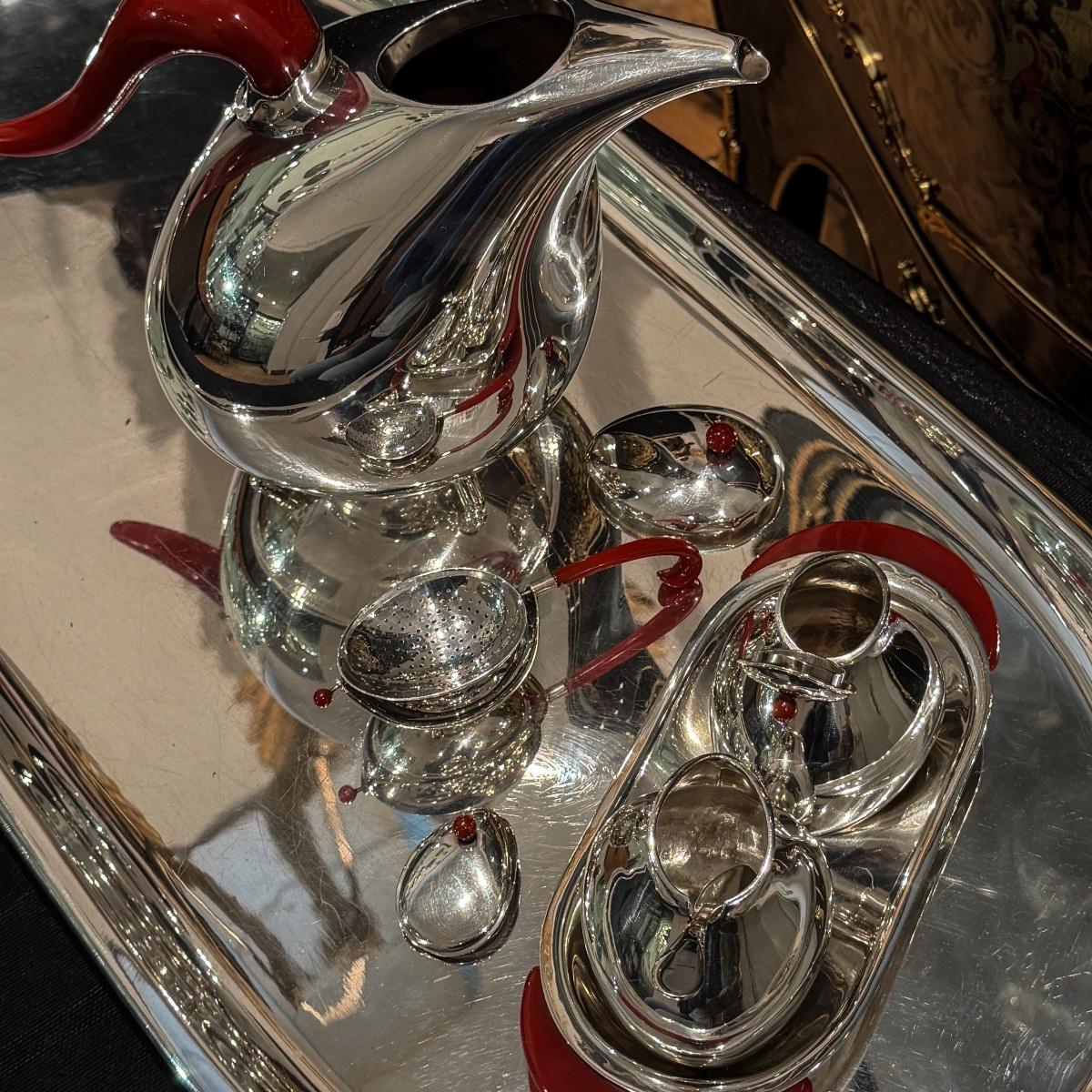Pomellato – Tea Service In Solid Silver 925/1000, Italy, 1985  -photo-4