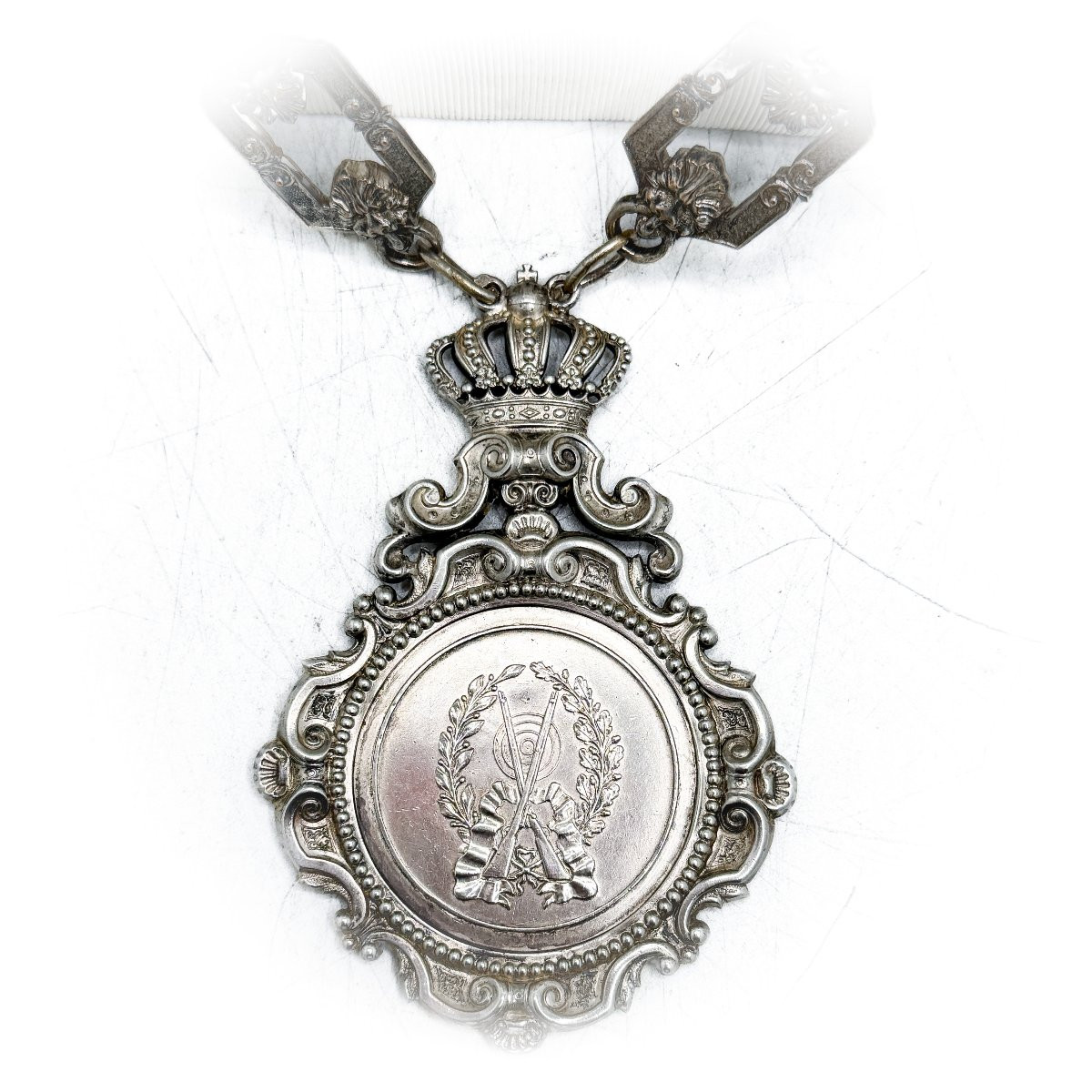 Silver Shooting King's Collar – "la Cible d'Or" Company, Schaerbeek – Circa 1900-photo-5
