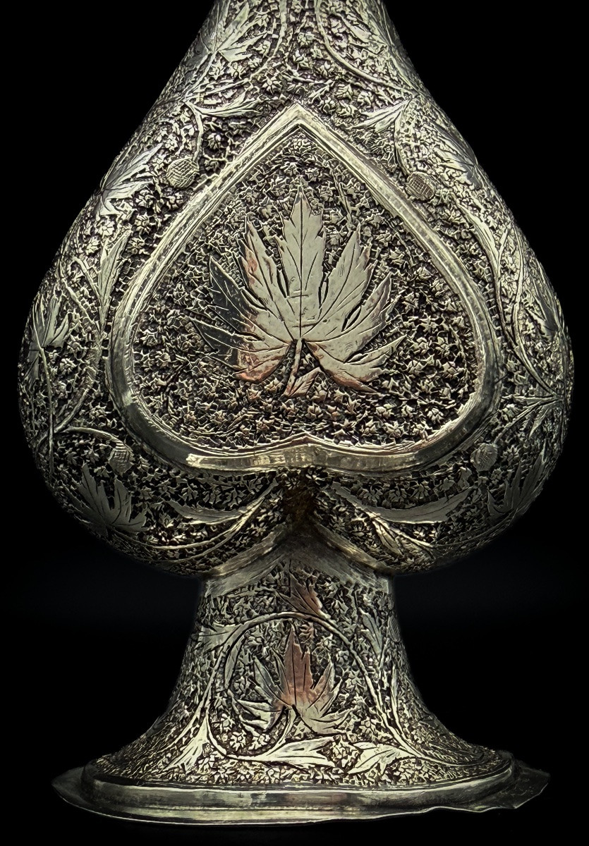 Aspergeoir persan en argent massif, période Qajar, fin XIXᵉ siècle  -photo-3