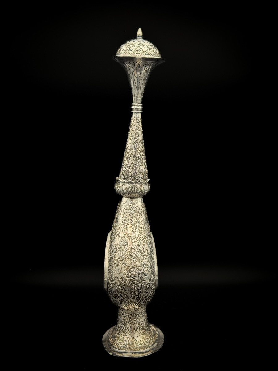 Aspergeoir persan en argent massif, période Qajar, fin XIXᵉ siècle  -photo-5