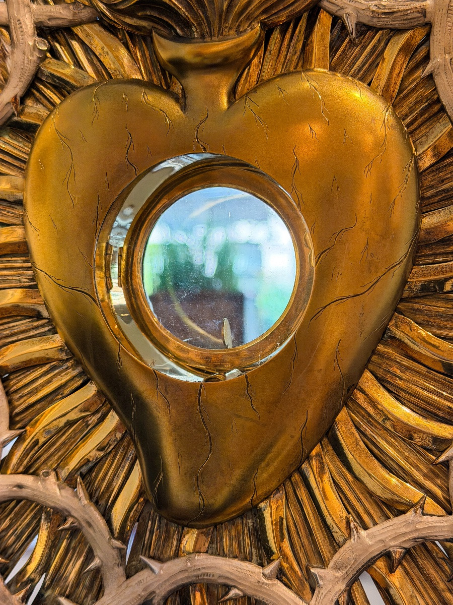 Important Sacred Heart Monstrance In Silver And Vermeil, Belgian Work From The Mid-19th Century.-photo-3