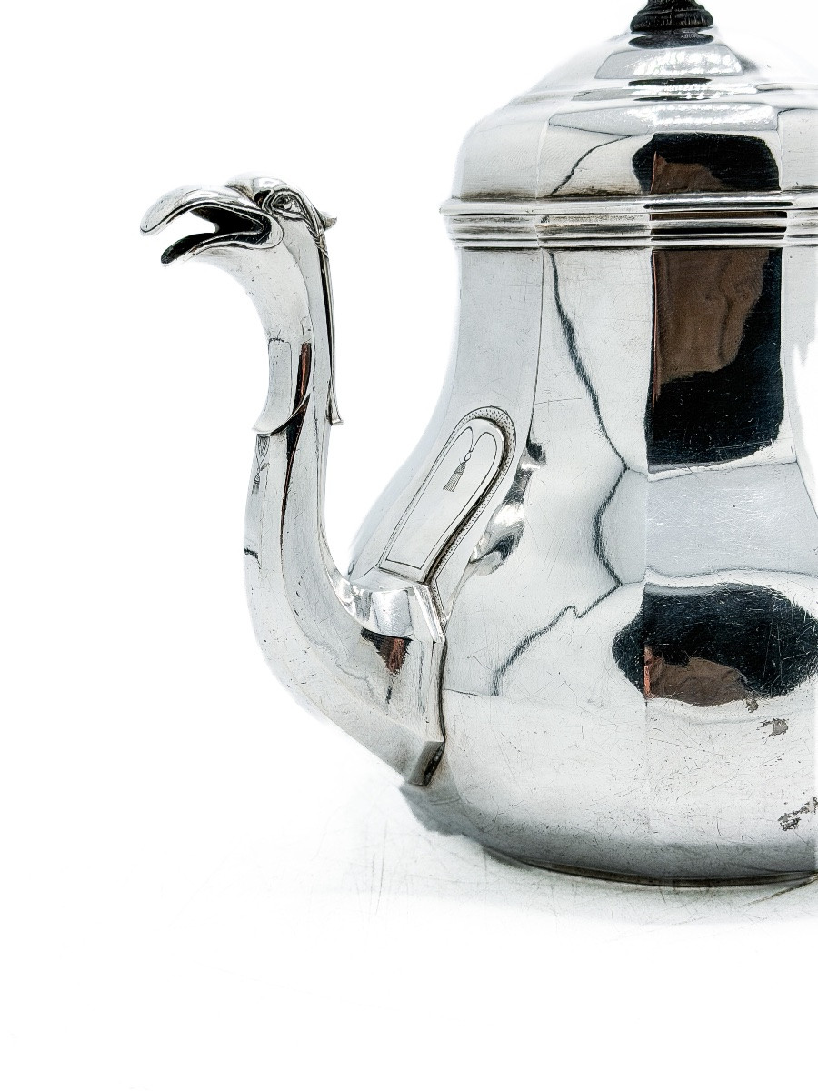 Lille 1754-1755 - Charles-joseph Ghisbrecht Le Jeune, Silver Teapot-photo-4