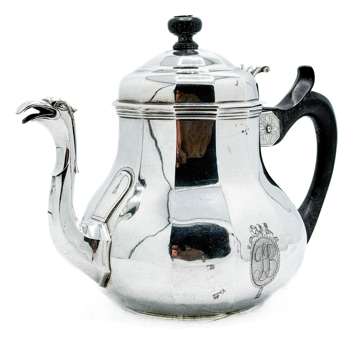 Lille 1754-1755 - Charles-joseph Ghisbrecht Le Jeune, Silver Teapot-photo-4