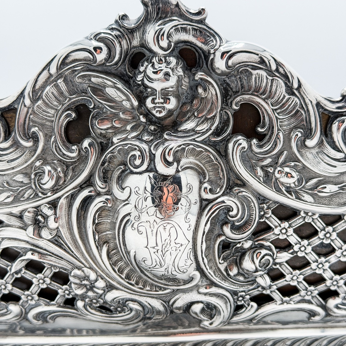 Large Louis XV Rococo Silver Jardinière 800 Thousandths, Germany Late XIXᵉ Century-photo-3