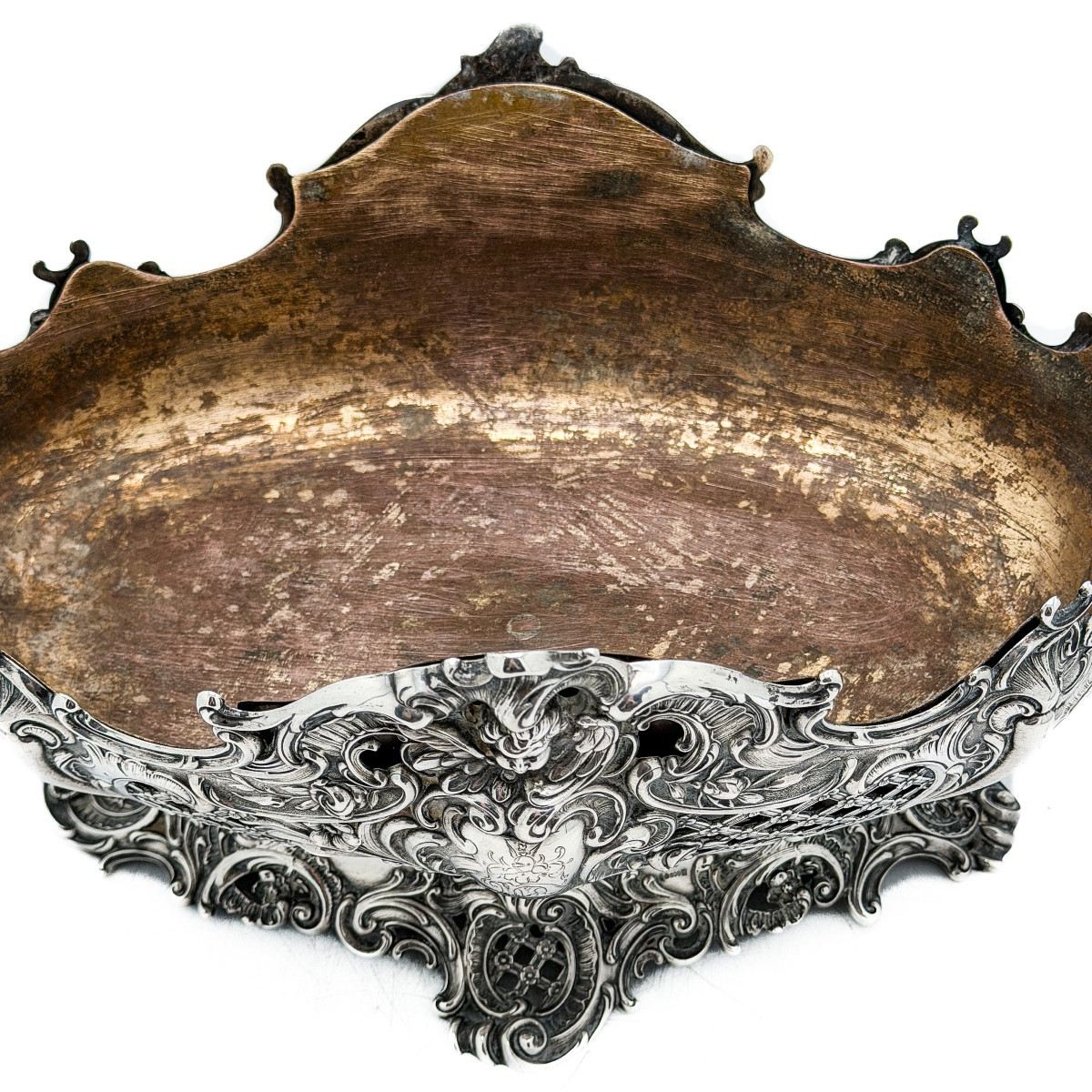 Large Louis XV Rococo Silver Jardinière 800 Thousandths, Germany Late XIXᵉ Century-photo-4