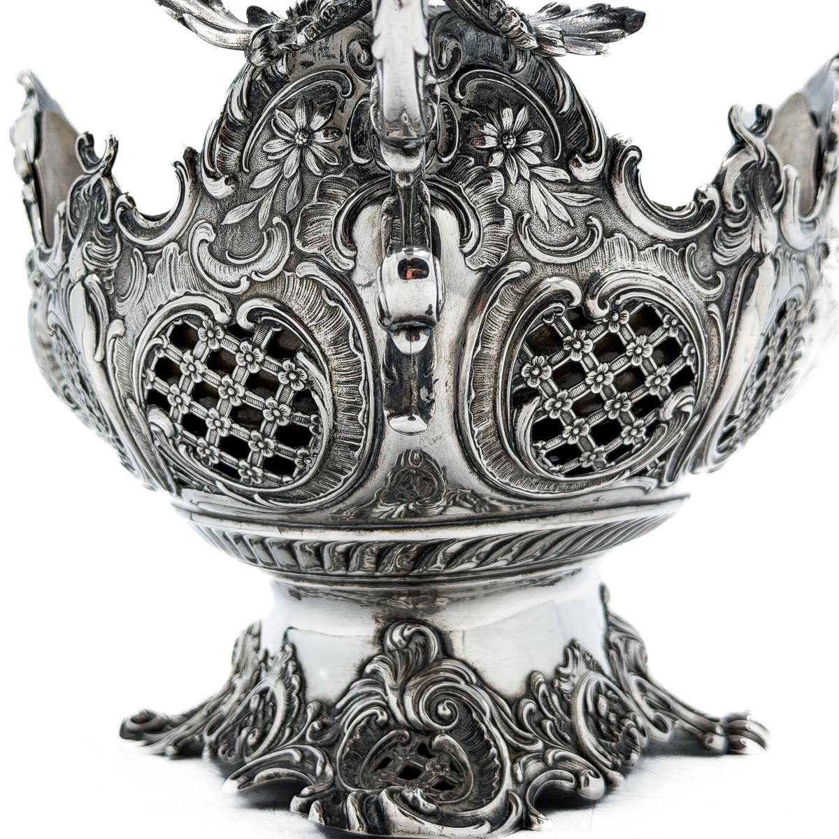 Large Louis XV Rococo Silver Jardinière 800 Thousandths, Germany Late XIXᵉ Century-photo-6