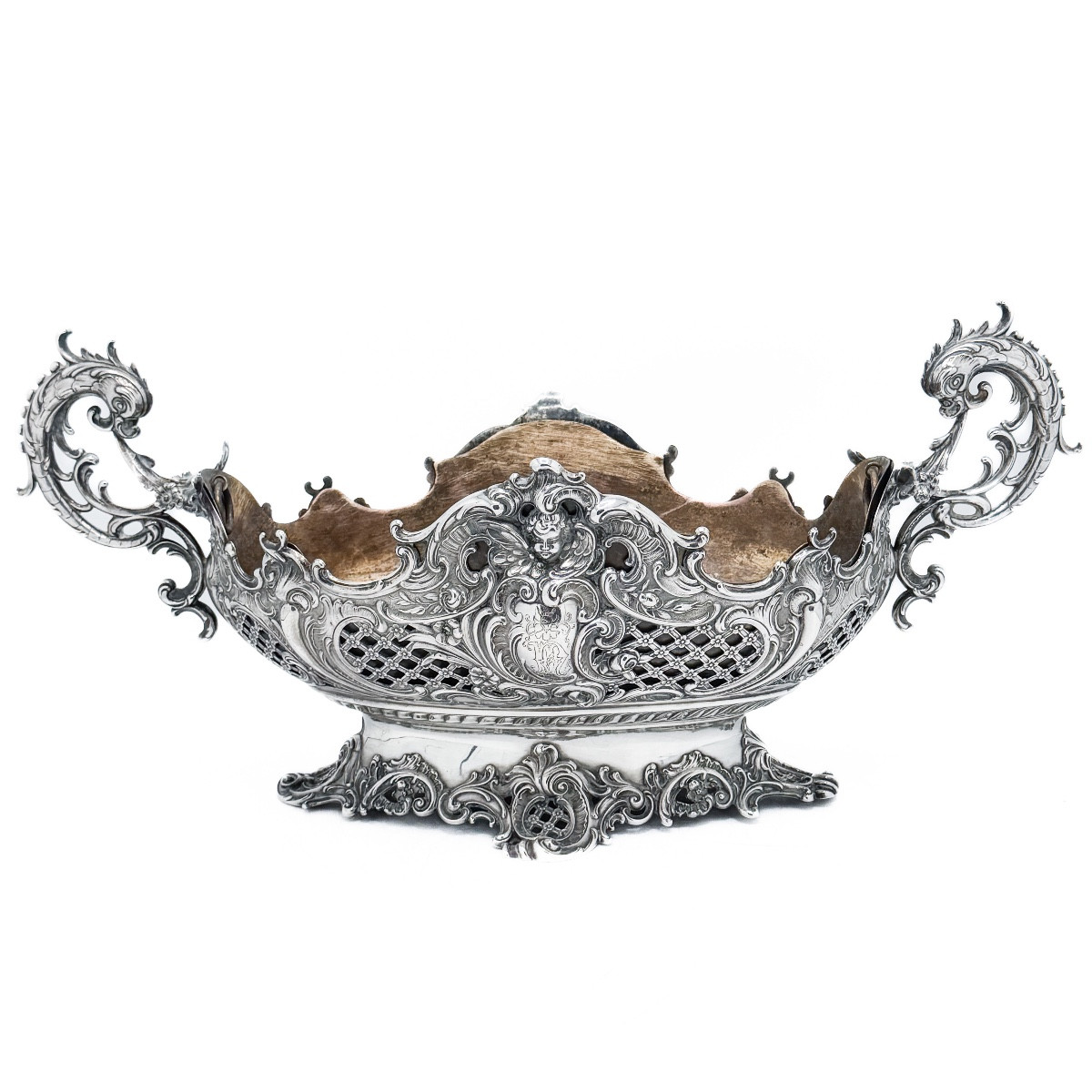 Large Louis XV Rococo Silver Jardinière 800 Thousandths, Germany Late XIXᵉ Century