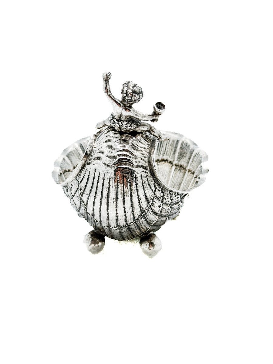 Coupe bachique libatoire en argent 800 millièmes austro-hongrois fin XIXᵉ siècle  -photo-3