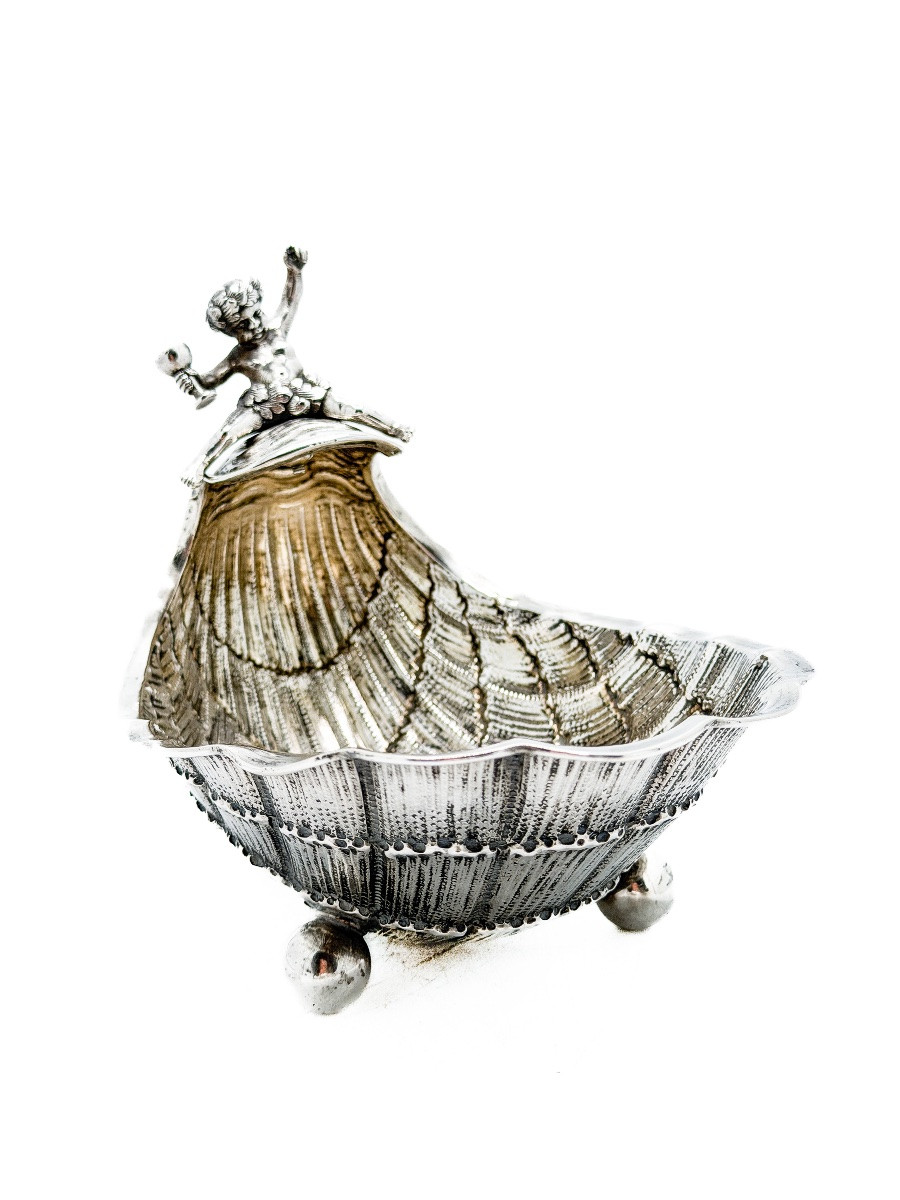 Coupe bachique libatoire en argent 800 millièmes austro-hongrois fin XIXᵉ siècle  -photo-4