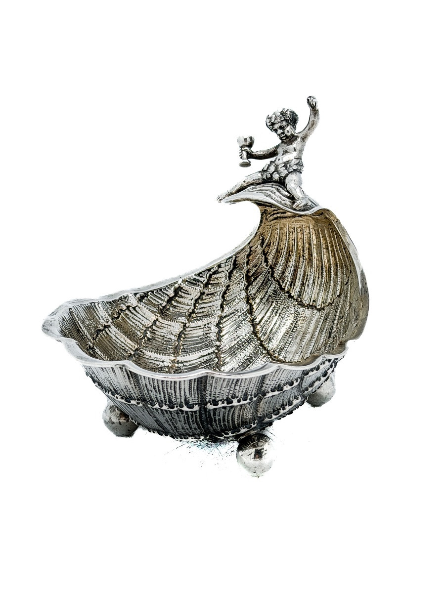 Coupe bachique libatoire en argent 800 millièmes austro-hongrois fin XIXᵉ siècle  -photo-4