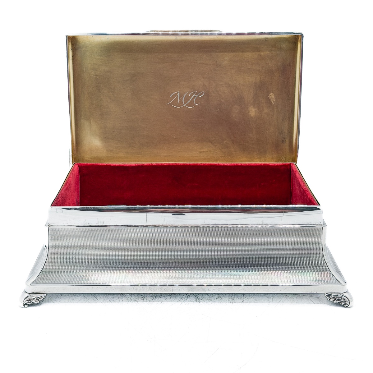 Garrard & Co Londres – Coffret à bijoux en argent massif, intérieur vermeil, 1961-photo-3