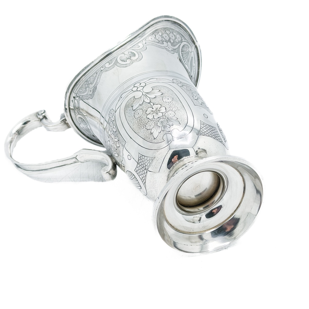 Hénin & Cie – Grande aiguière casque en argent massif 950 millièmes, décor Régence Louis XIV  -photo-3