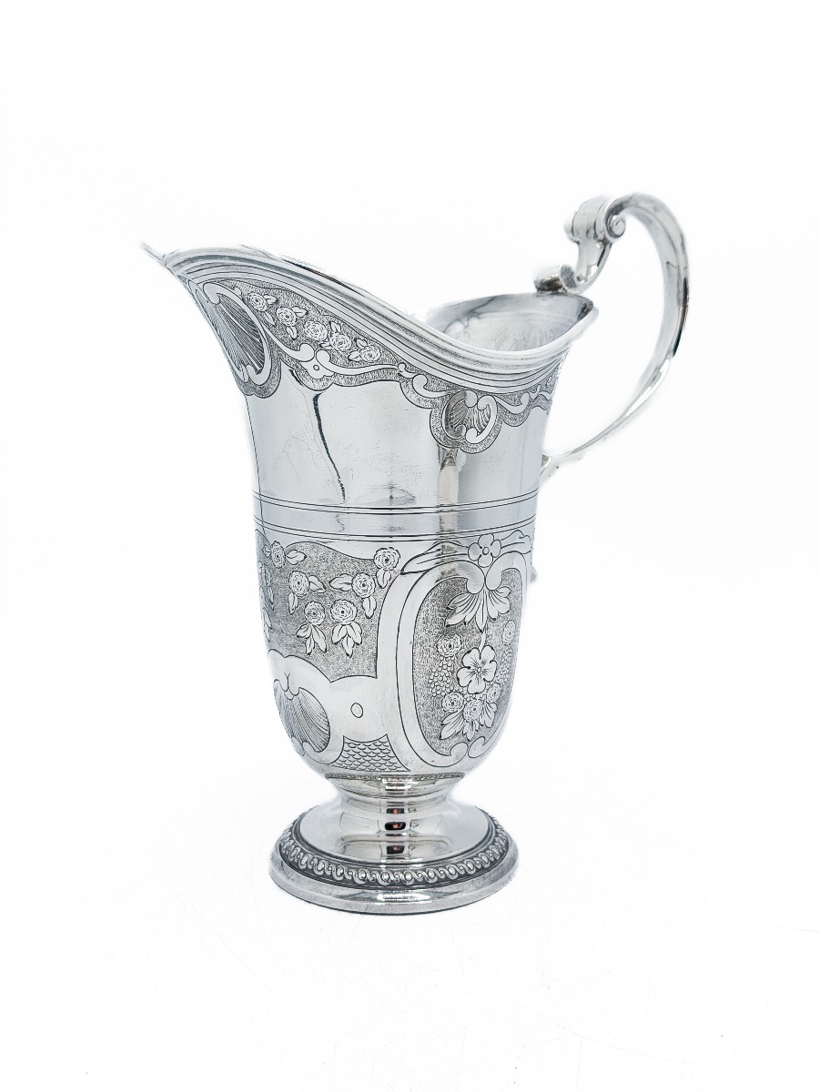 Hénin & Cie – Grande aiguière casque en argent massif 950 millièmes, décor Régence Louis XIV  -photo-4