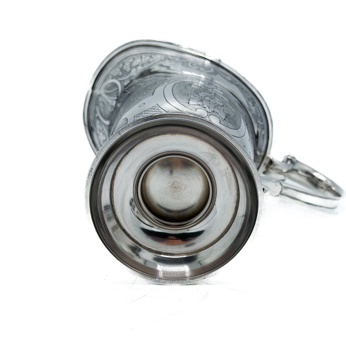 Hénin & Cie – Grande aiguière casque en argent massif 950 millièmes, décor Régence Louis XIV  -photo-3