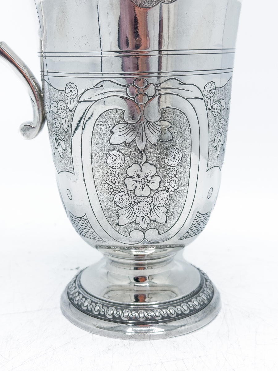 Hénin & Cie – Grande aiguière casque en argent massif 950 millièmes, décor Régence Louis XIV  -photo-5