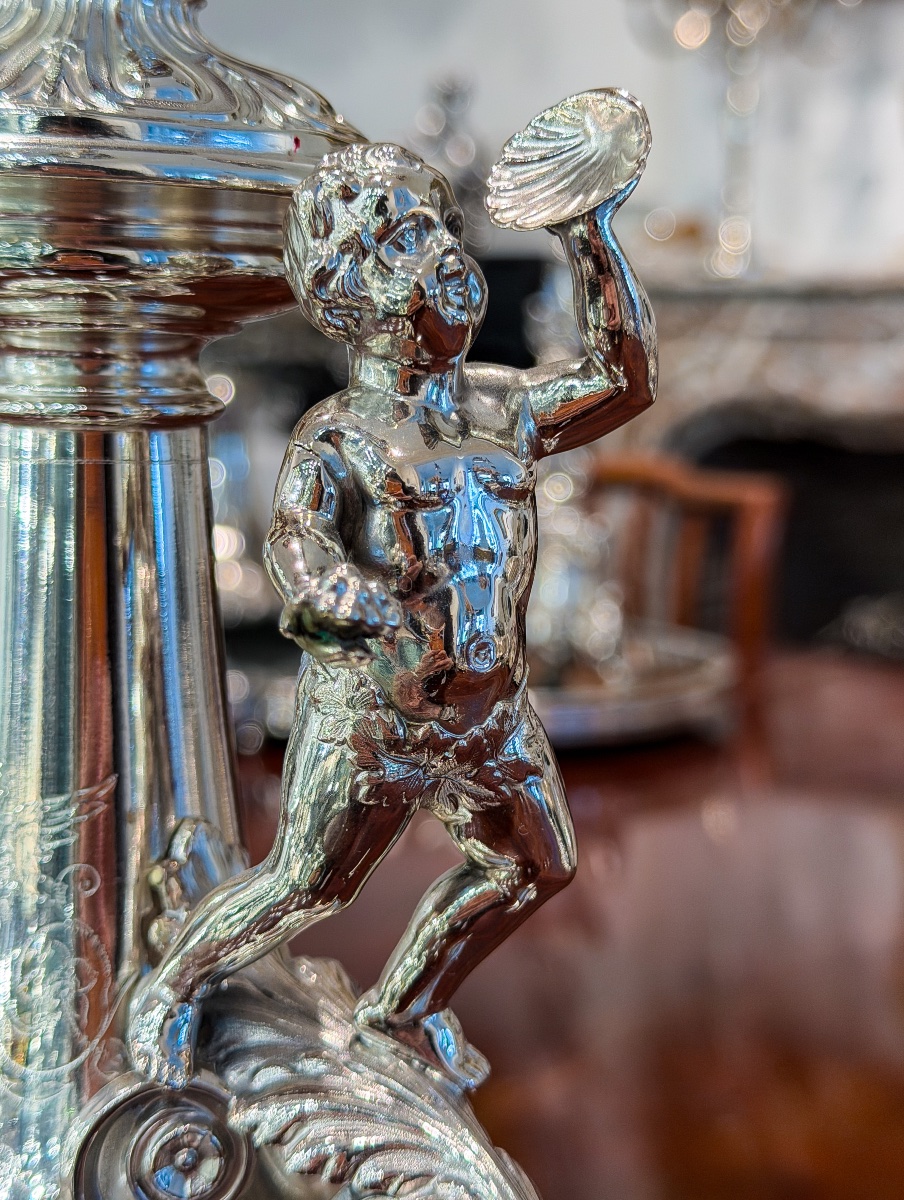 Paire de candélabres Napoléon III en argent massif 800 millièmes – Travail belge -photo-4