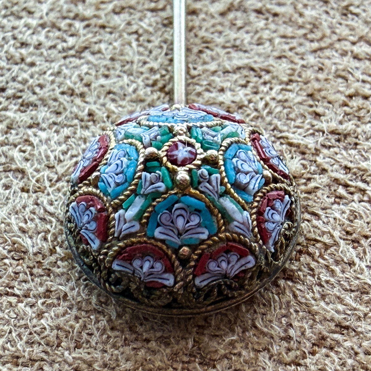Collier draperie en or 18 carats et micromosaïques, Italie, XIXᵉ siècle  -photo-2