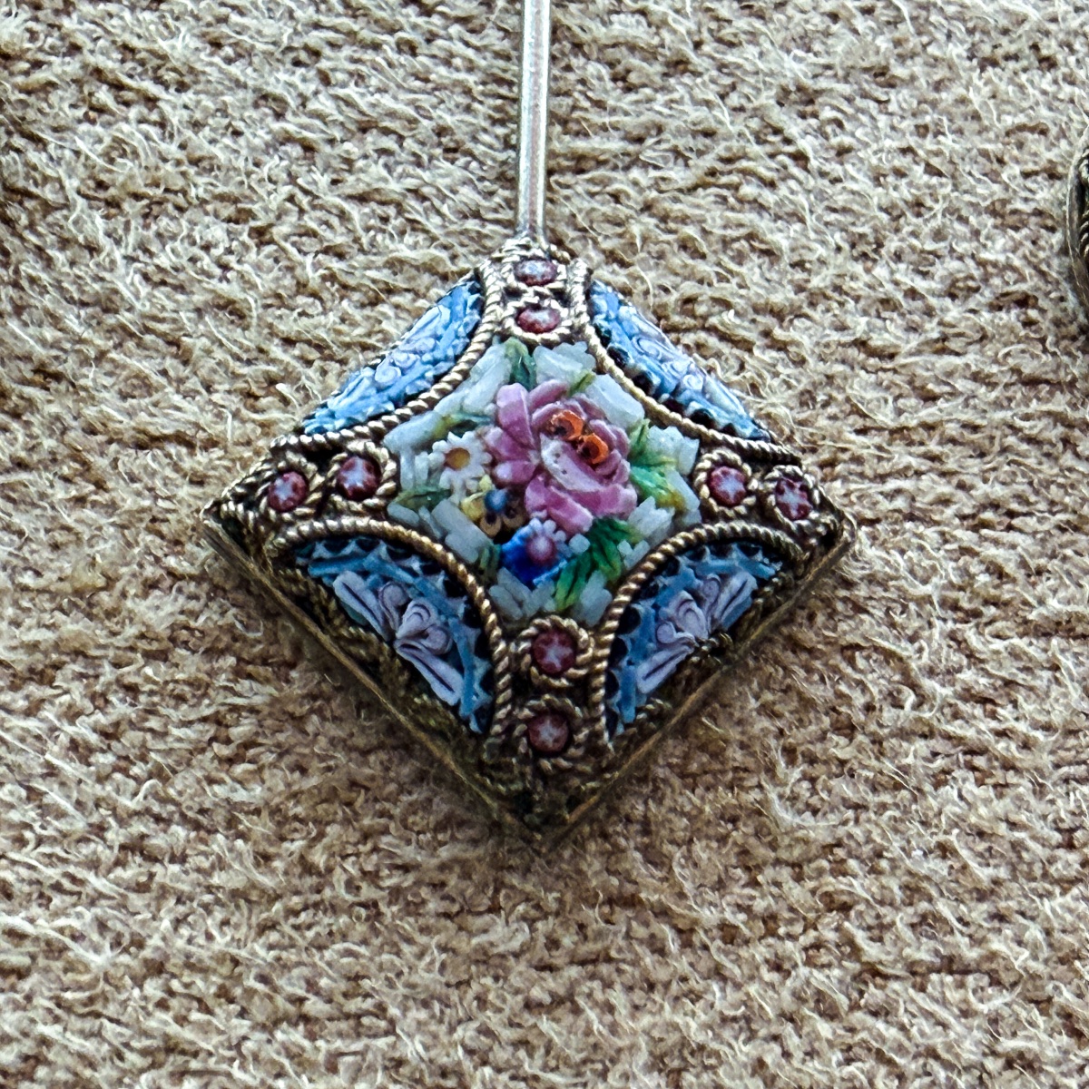 Collier draperie en or 18 carats et micromosaïques, Italie, XIXᵉ siècle  -photo-1