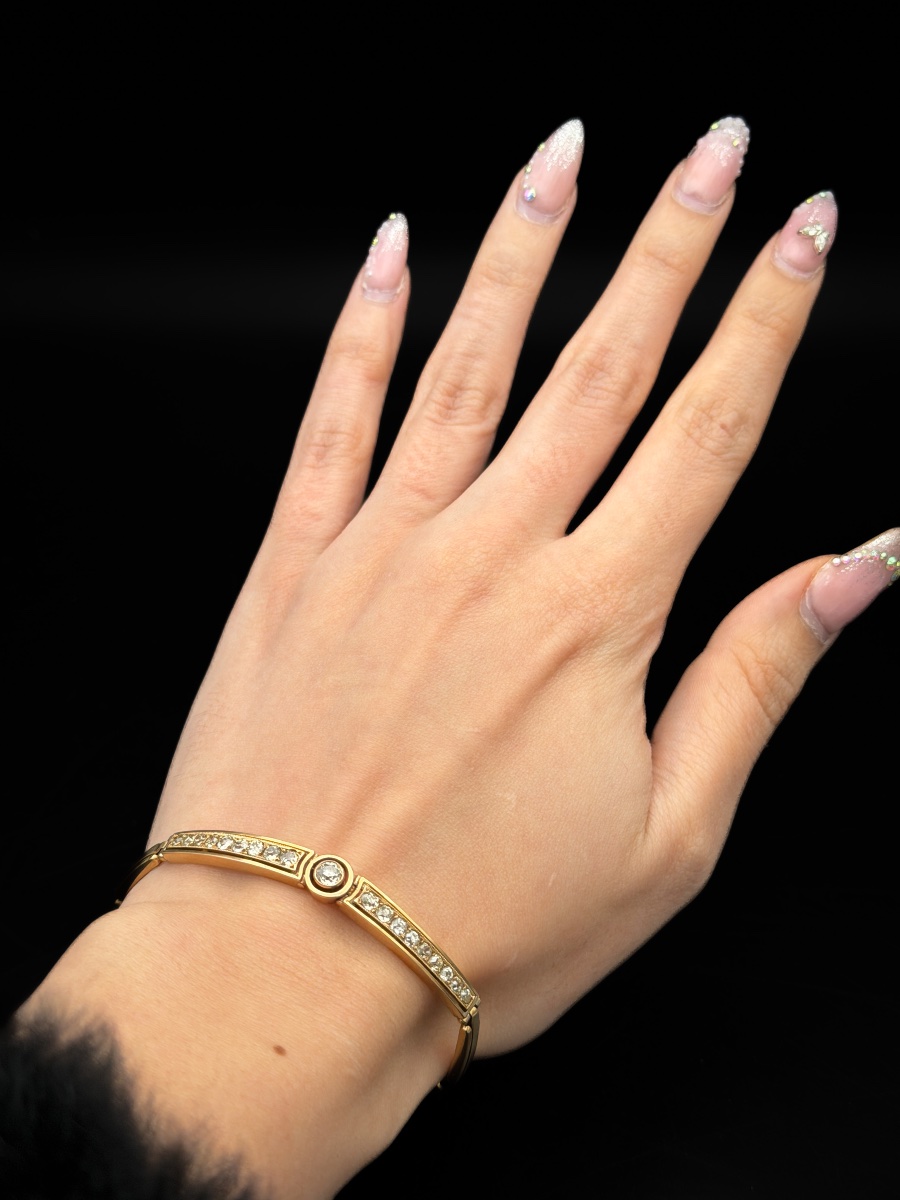 Bracelet Art Déco en or 18 carats et diamants taille ancienne 