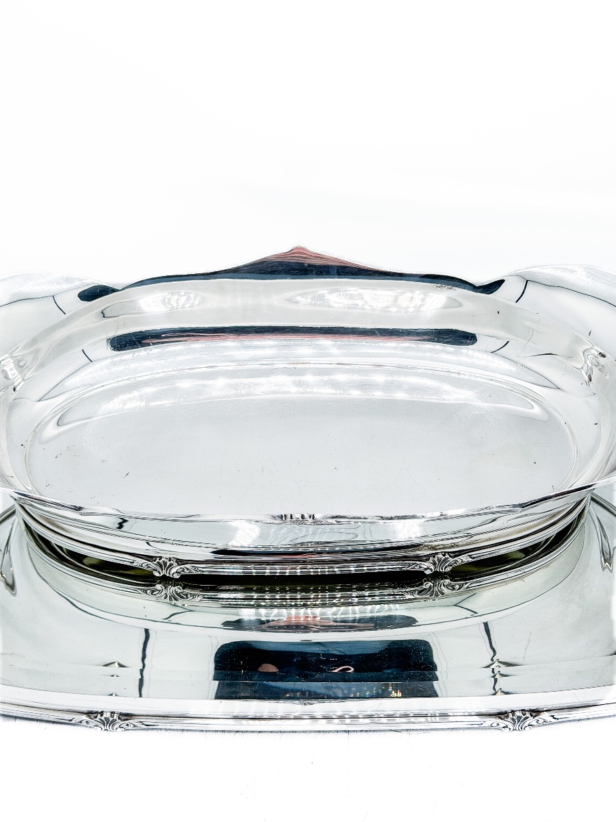 Wolfers – 925-millésime Sterling Silver Centerpiece With Mirrored Top, Circa 1950  -photo-1