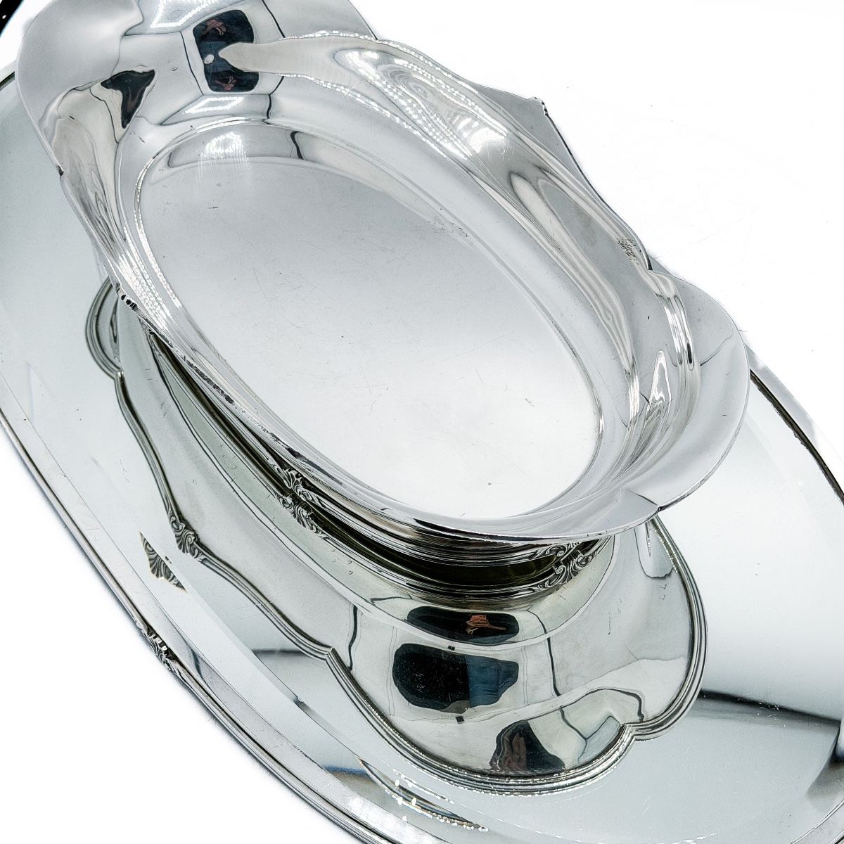 Wolfers – 925-millésime Sterling Silver Centerpiece With Mirrored Top, Circa 1950  -photo-4