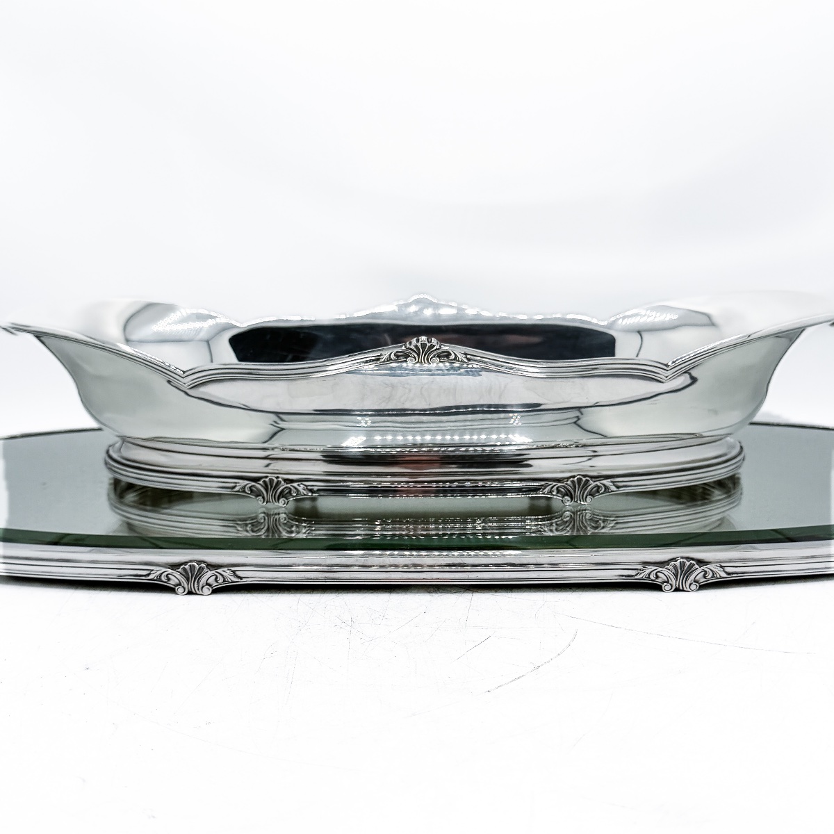 Wolfers – 925-millésime Sterling Silver Centerpiece With Mirrored Top, Circa 1950  -photo-5