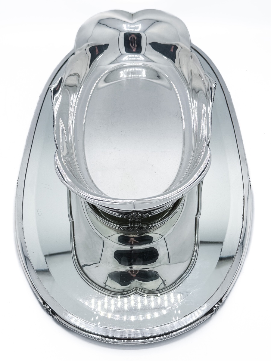 Wolfers – 925-millésime Sterling Silver Centerpiece With Mirrored Top, Circa 1950  -photo-6