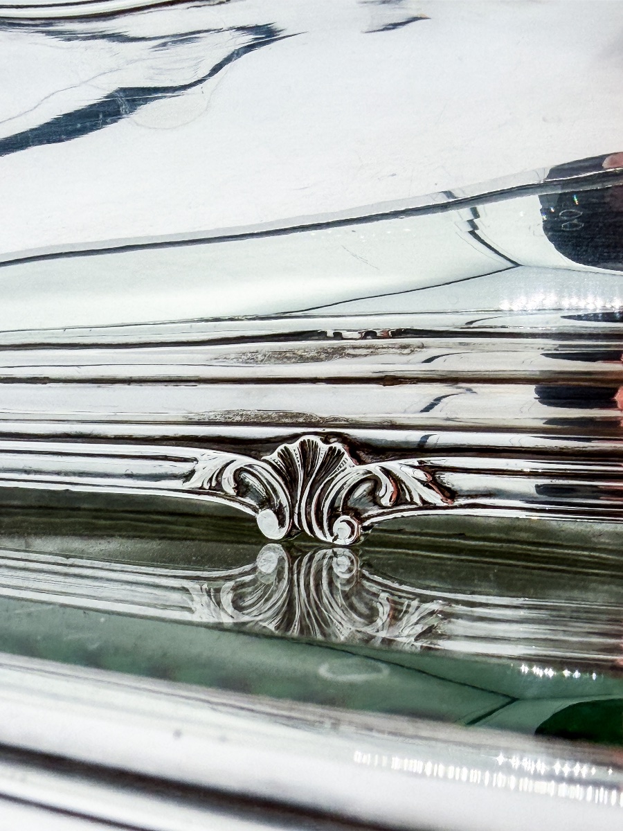 Wolfers – 925-millésime Sterling Silver Centerpiece With Mirrored Top, Circa 1950  -photo-7