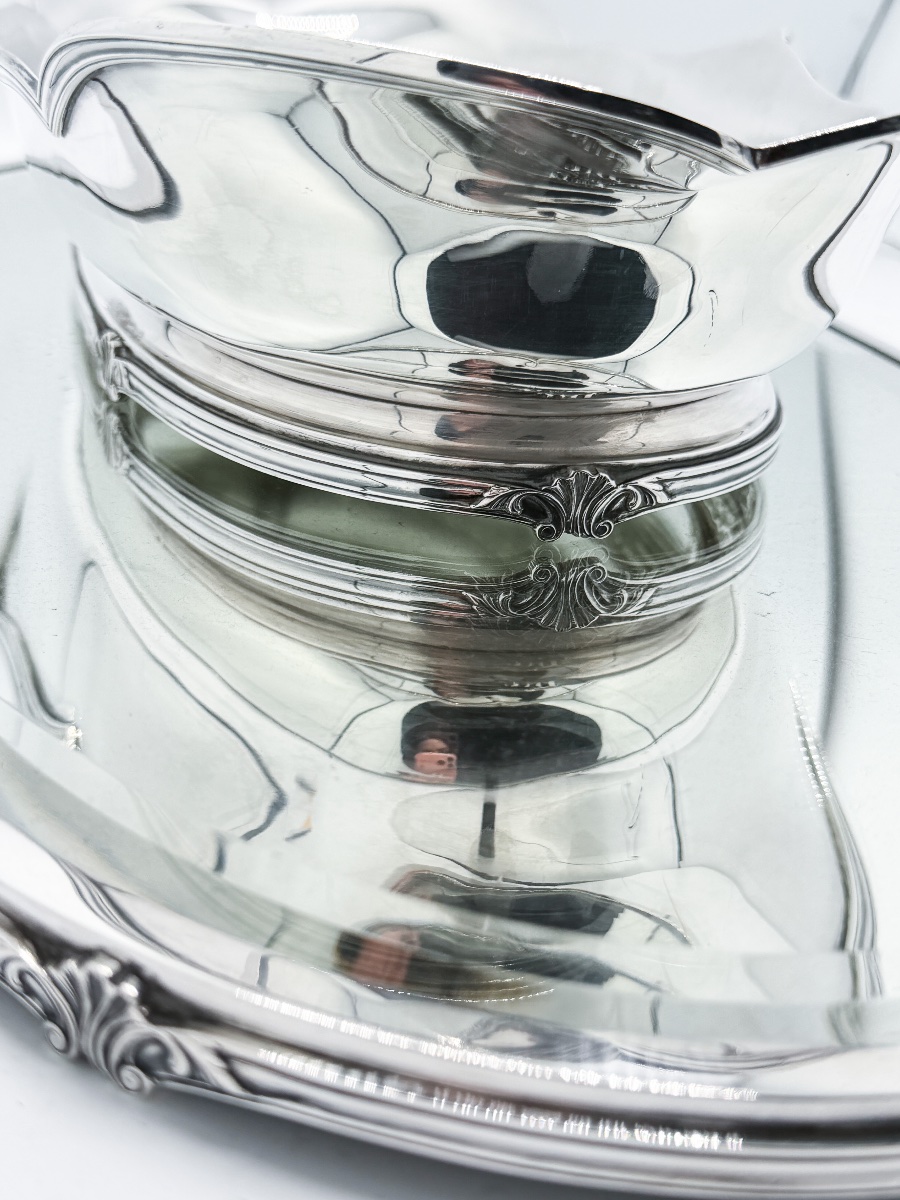 Wolfers – 925-millésime Sterling Silver Centerpiece With Mirrored Top, Circa 1950  -photo-8