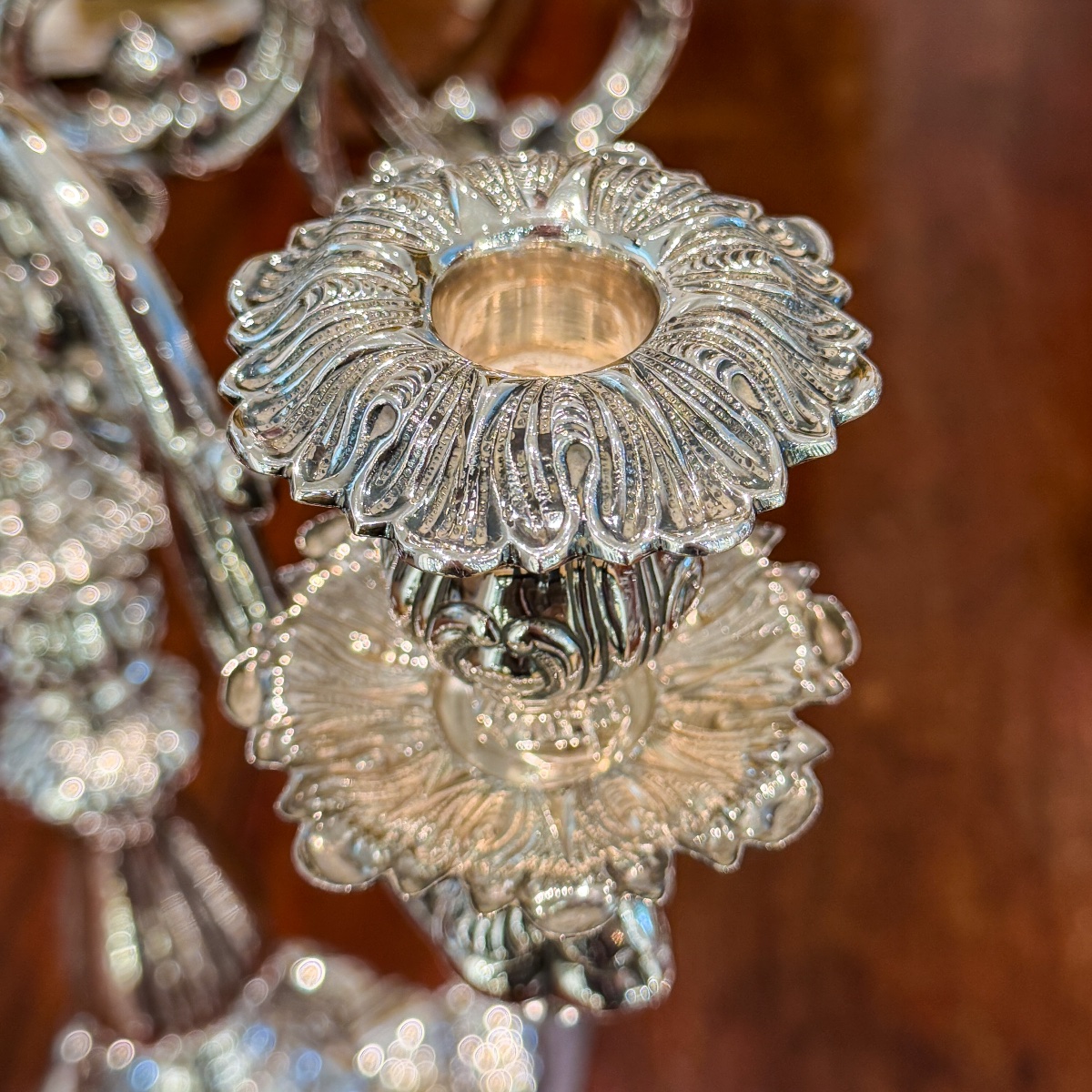 Anyz – Artex Budapest – Large Pair Of Candelabras Made Of 835-th Solid Silver, Belgium, -photo-5