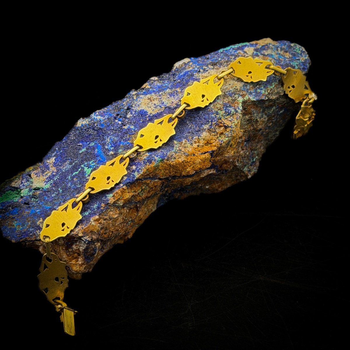 Bracelet Art nouveau belge en or 18 carats, saphirs et diamants, vers 1900  -photo-1