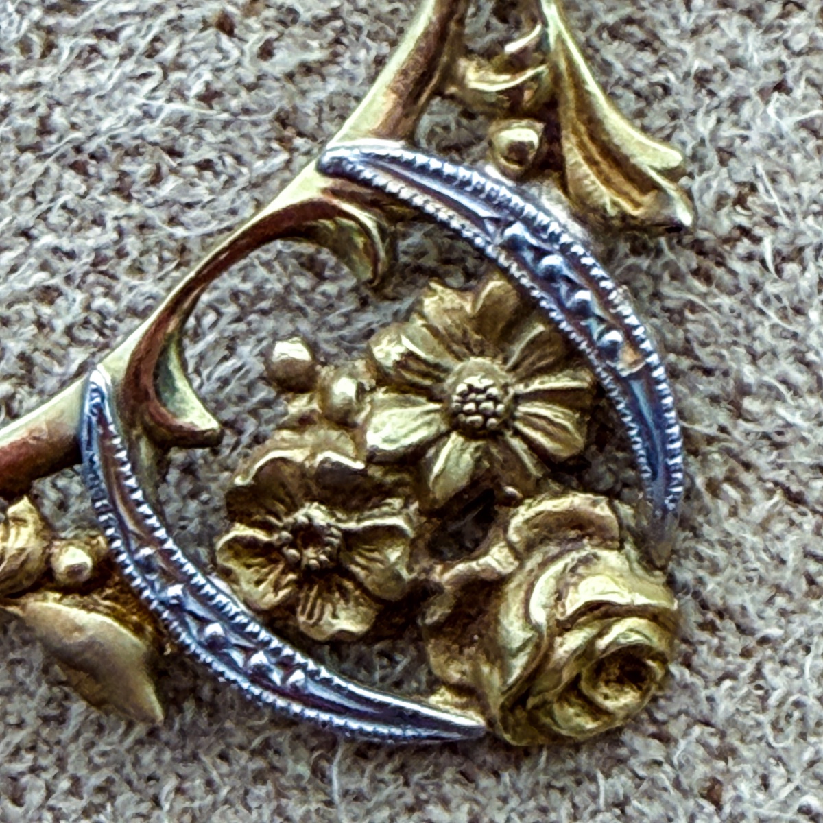 French Art Nouveau Necklace In 18-karat Gold, Sapphires, And Seed Pearls  -photo-2