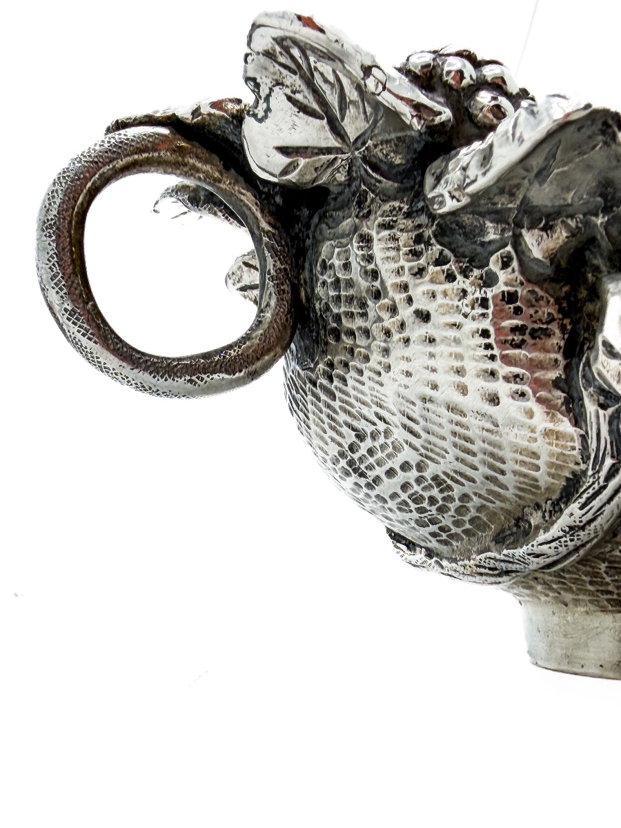 Bacchus-head Incense Burner In Cast Silver – Belgium, Late 19th – Early 20th Century  -photo-4
