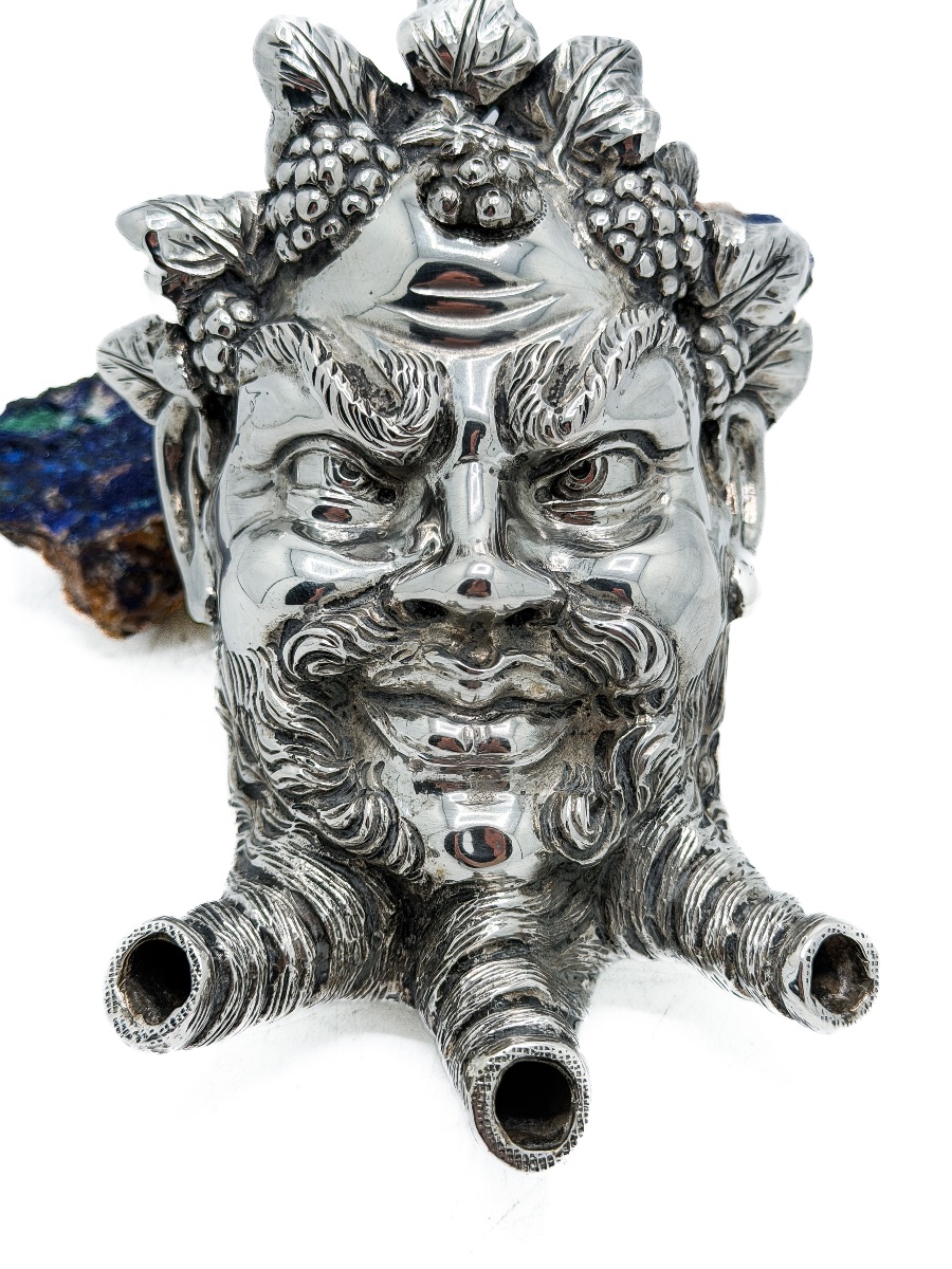 Bacchus-head Incense Burner In Cast Silver – Belgium, Late 19th – Early 20th Century  