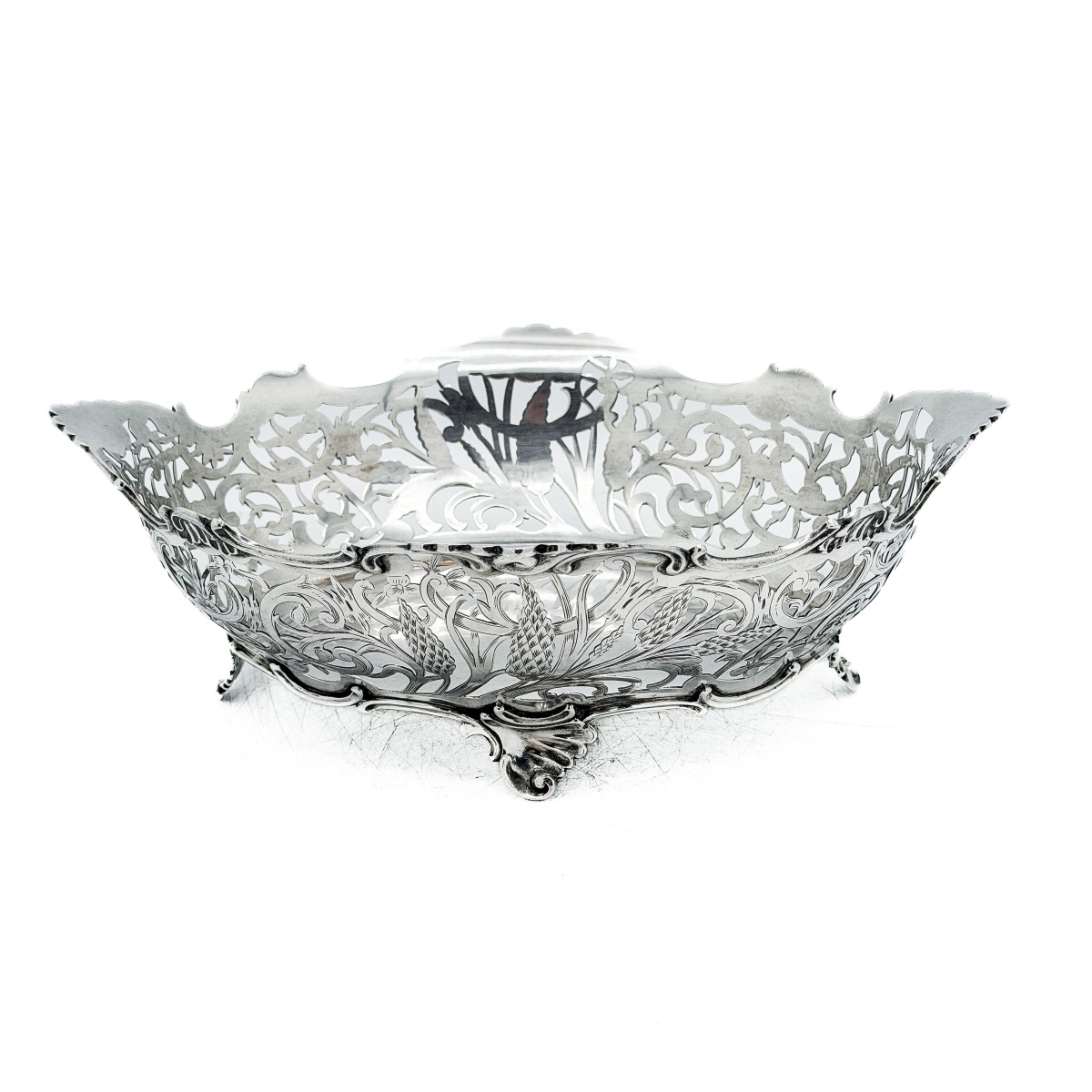 J.m. Van Kempen & Zonen – Openwork Silver Basket In The Art Nouveau Style, Netherlands, 1916  -photo-2