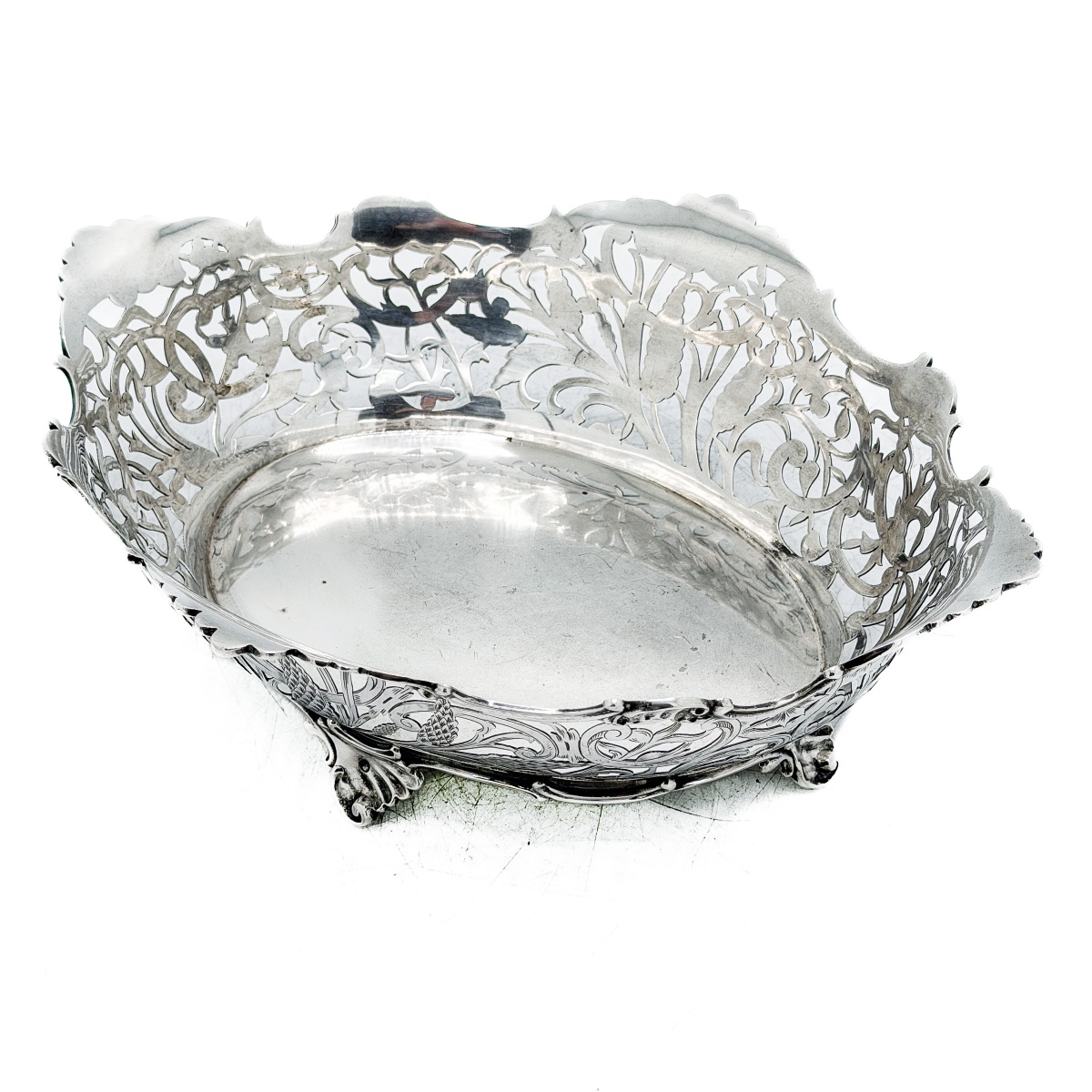J.m. Van Kempen & Zonen – Openwork Silver Basket In The Art Nouveau Style, Netherlands, 1916  -photo-3
