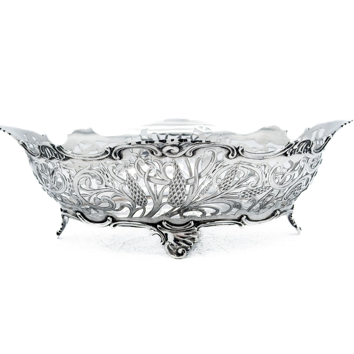 J.m. Van Kempen & Zonen – Openwork Silver Basket In The Art Nouveau Style, Netherlands, 1916  