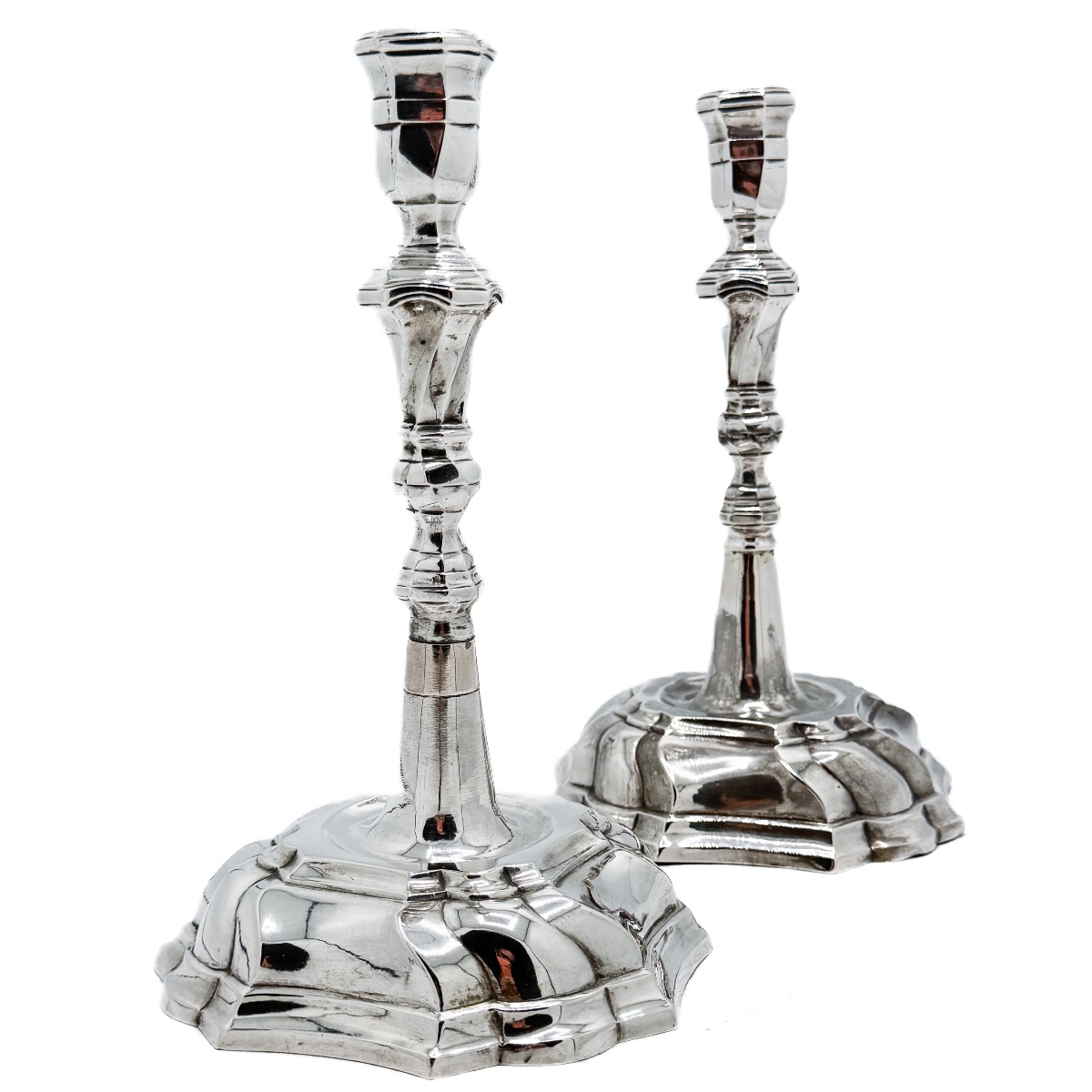 Copenhagen, 1755 – Pair Of Silver Candlesticks  Pair Of Silver Candlesticks