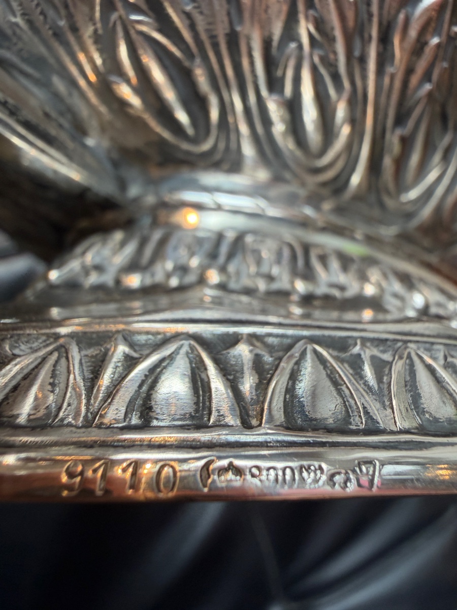 German 800-thousandths Silver Planter In The Neoclassical Style – Napoleon III Period  -photo-4