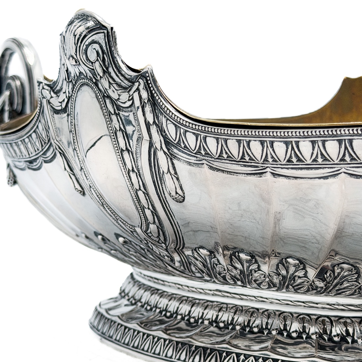 German 800-thousandths Silver Planter In The Neoclassical Style – Napoleon III Period  -photo-6