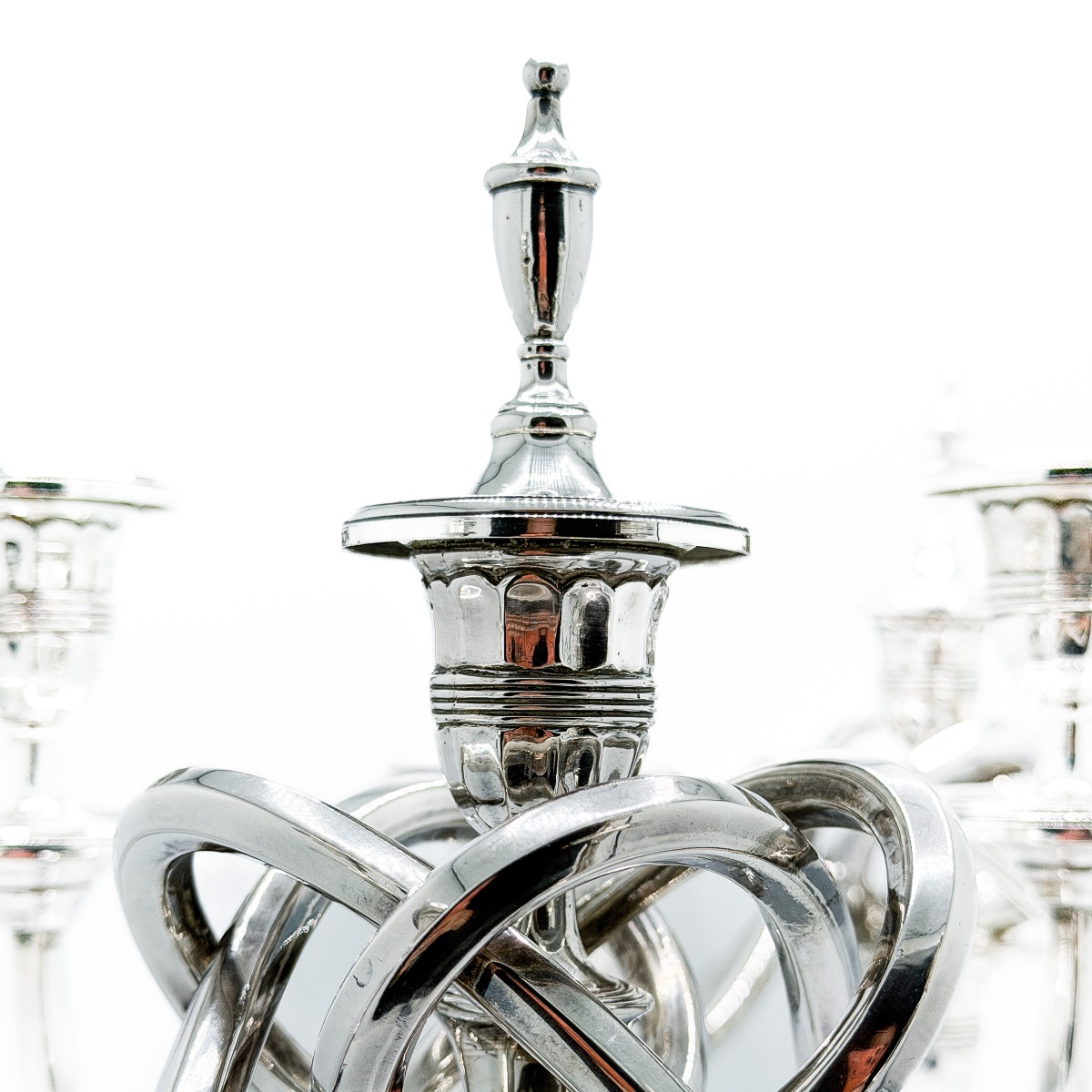 Pair Of Portuguese Five-light Candelabra In 916-th Silver – Porto, Circa 1940 – -photo-7