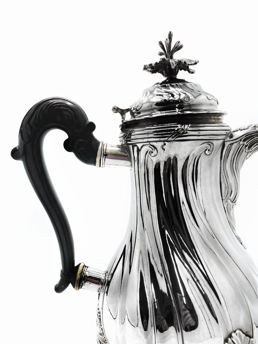 18th Century Belgian Silver Coffee Maker, Louis XV Period-photo-2