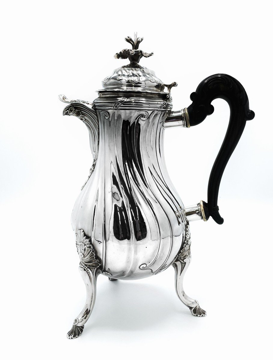 18th Century Belgian Silver Coffee Maker, Louis XV Period
